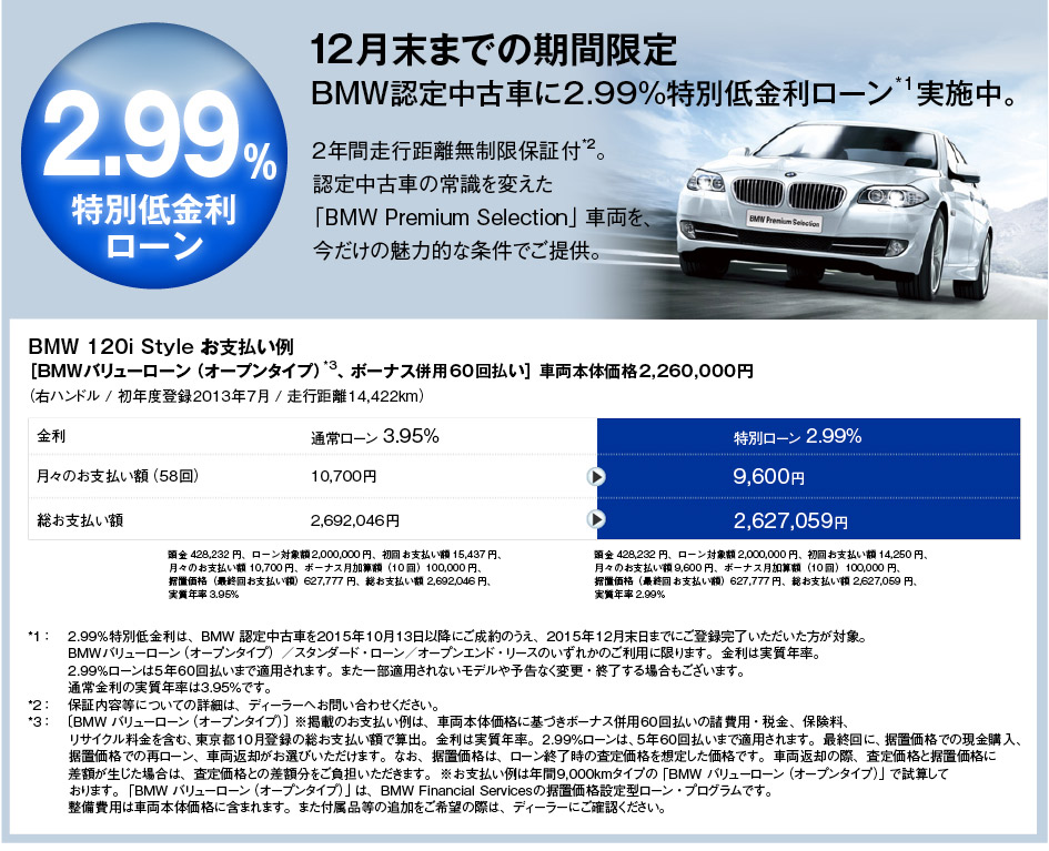 2.99%特別低金利ローン